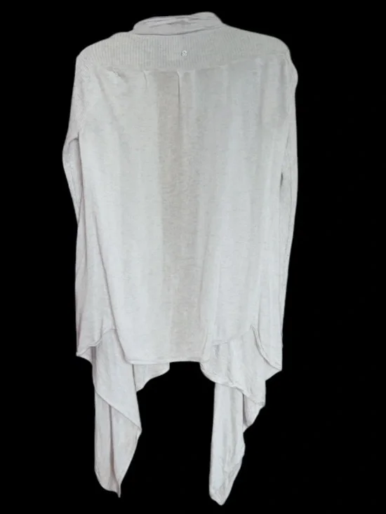 Lululemon Universal Wrap knit sweater cardigan Heathered White size 10 - Picture 7 of 8